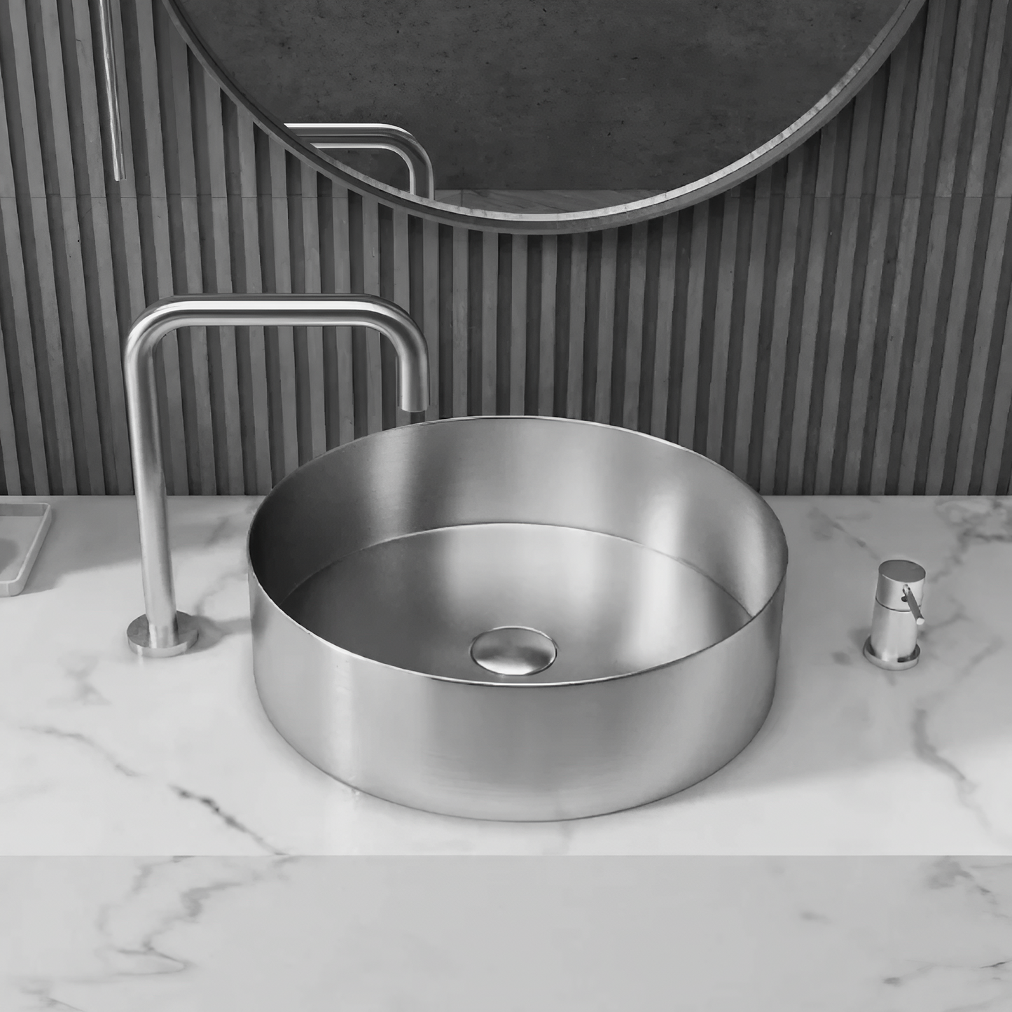Opzet Waskom - Dante - Zilver - RVS - 380x380x120mm