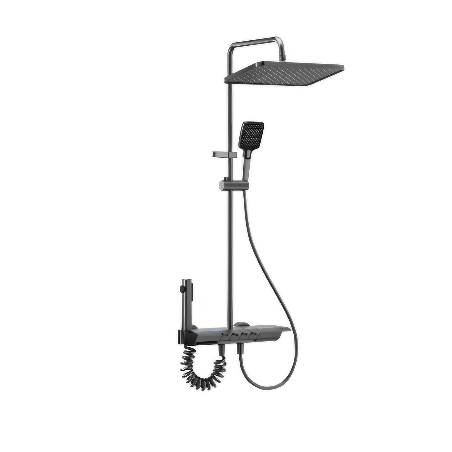 Opbouw Regendoucheset Valencia – Gun Grey – Digitaal Display
