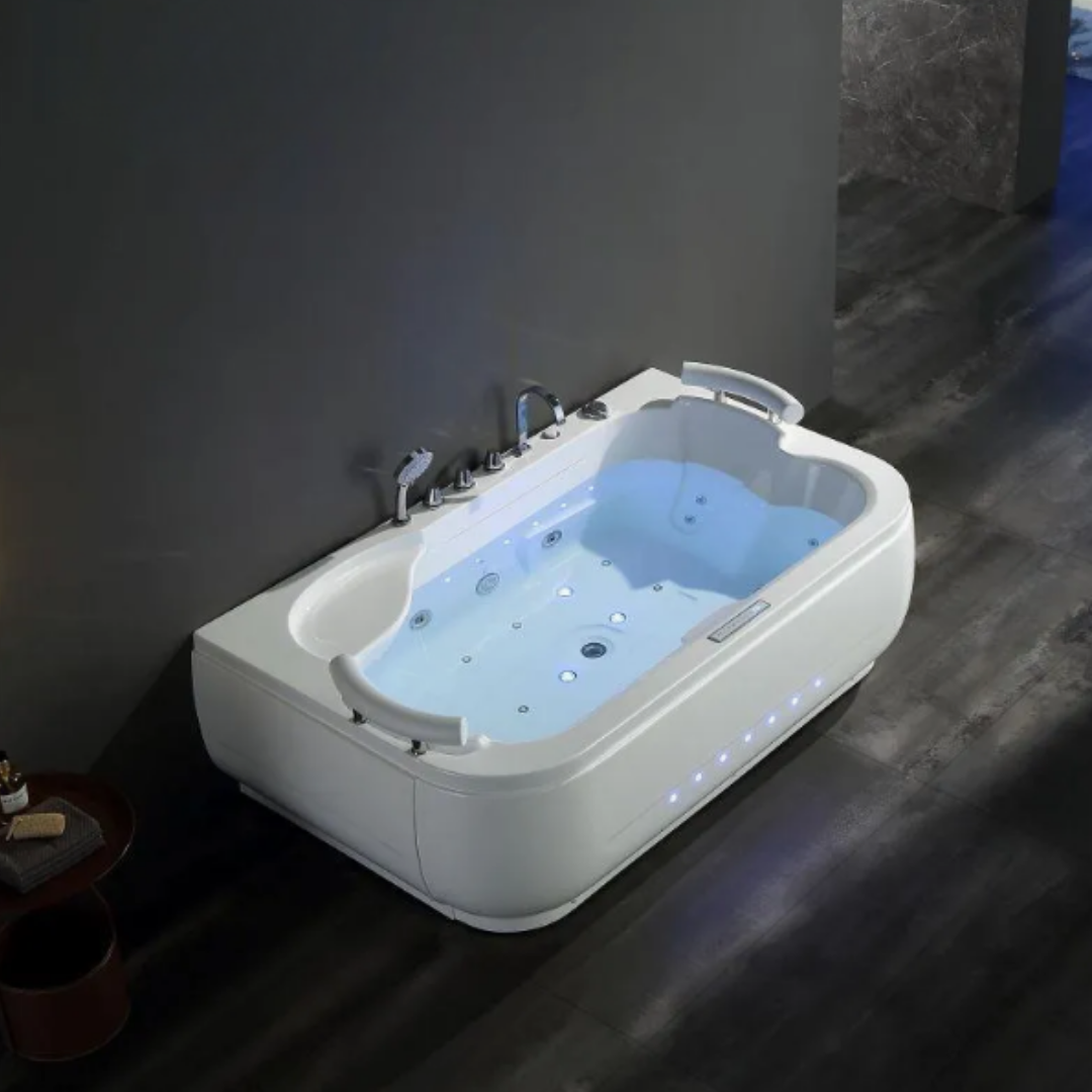 Opbouw Massagebad – Verona – Glans Wit – 180x113x68 cm