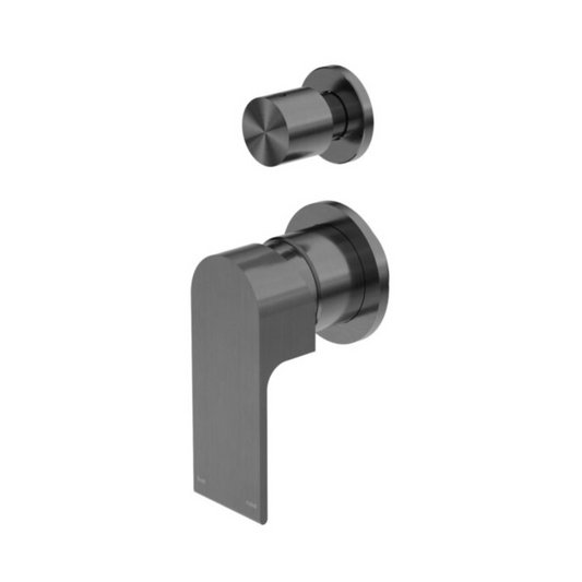 Inbouw mengkraan met diverter – Portofino - 2-gats - Gun metal grey