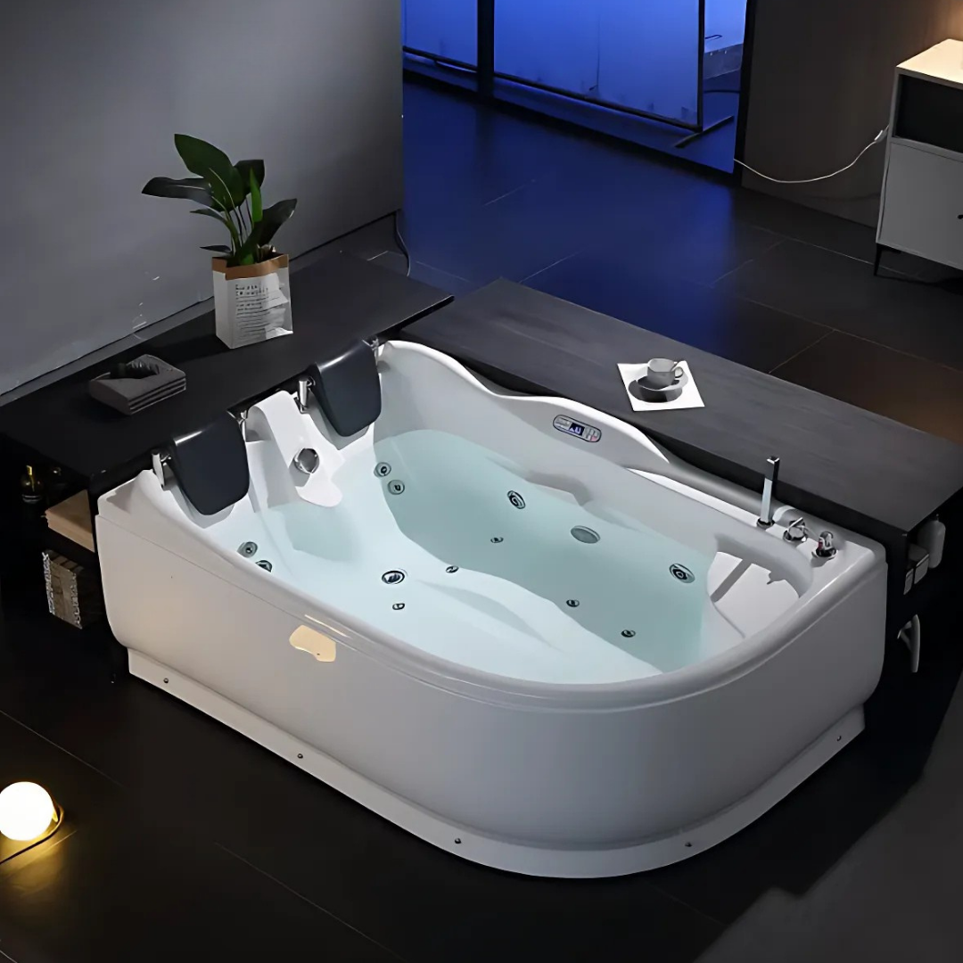 Hoekbad Massagebad – Dacey – Glans Wit – 180x120x70 cm