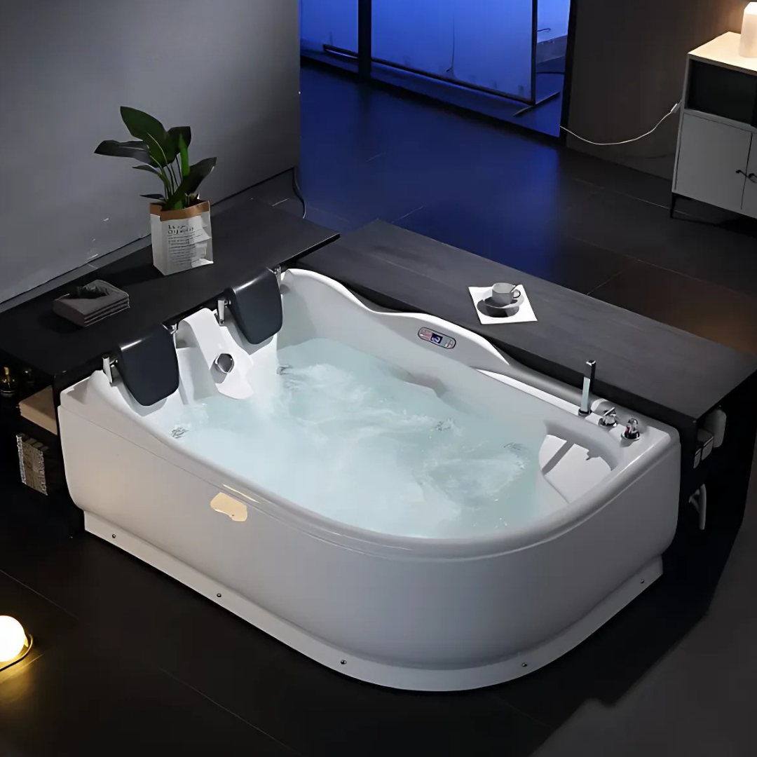 Hoekbad Massagebad – Dacey – Glans Wit – 180x120x70 cm