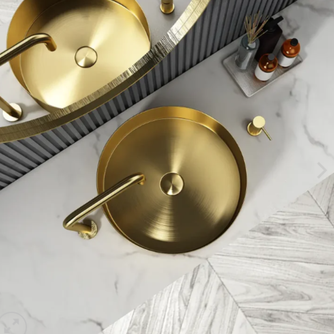 Opzet Waskom - Dante - Goud - RVS - 380x380x120mm