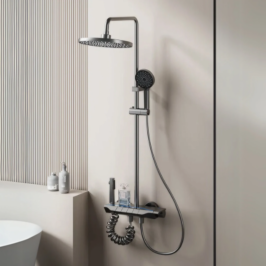 Regendoucheset Barcelona – Gun Grey – Digitaal Display