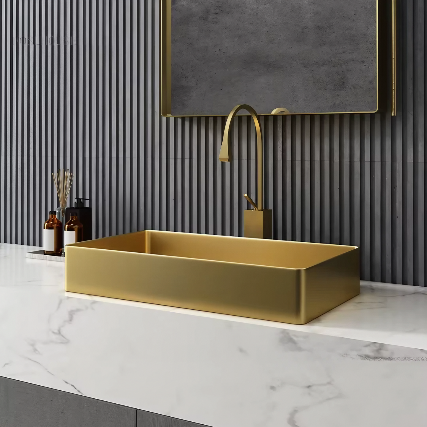 Opzet Waskom - Dante - Goud - RVS - 600x400x100mm
