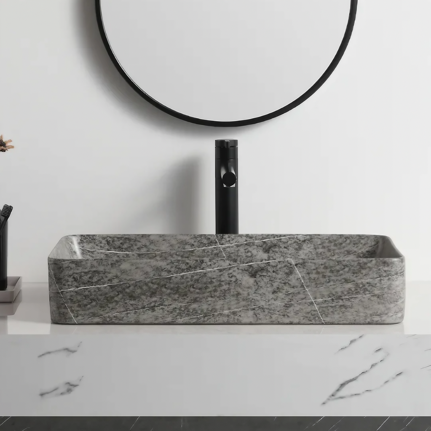 Opzet Waskom - Porselein - Isabella - Grijs - 610x350x110mm