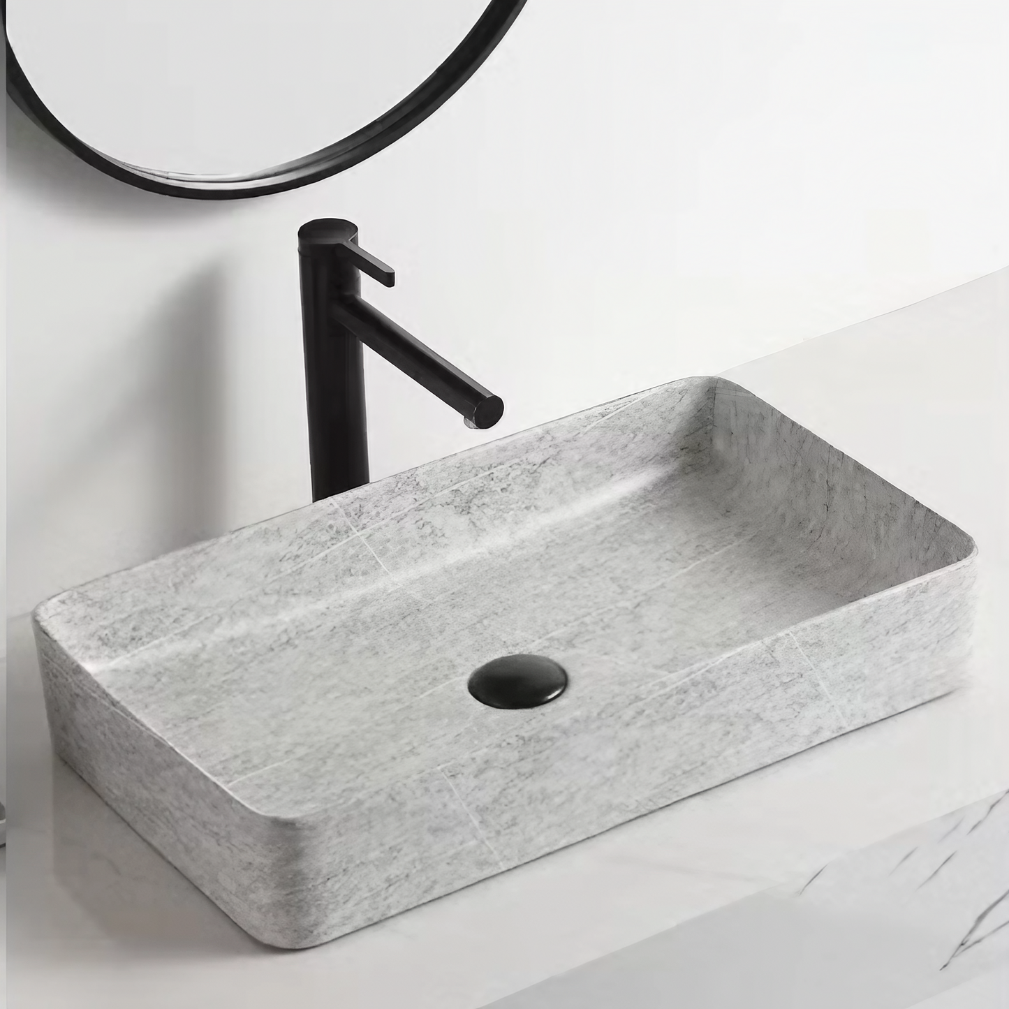 Opzet Waskom - Porselein - Isabella - Lichtgrijs - 610x350x110mm