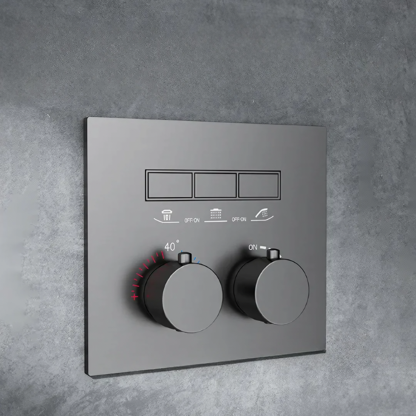 Thermostatisch Inbouw Regendoucheset - Marbella - Gun Grey - Waterval