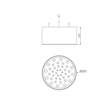 Regendouchekop Sorrento – Met plafondbevestiging - Gun metal grey - 295mm