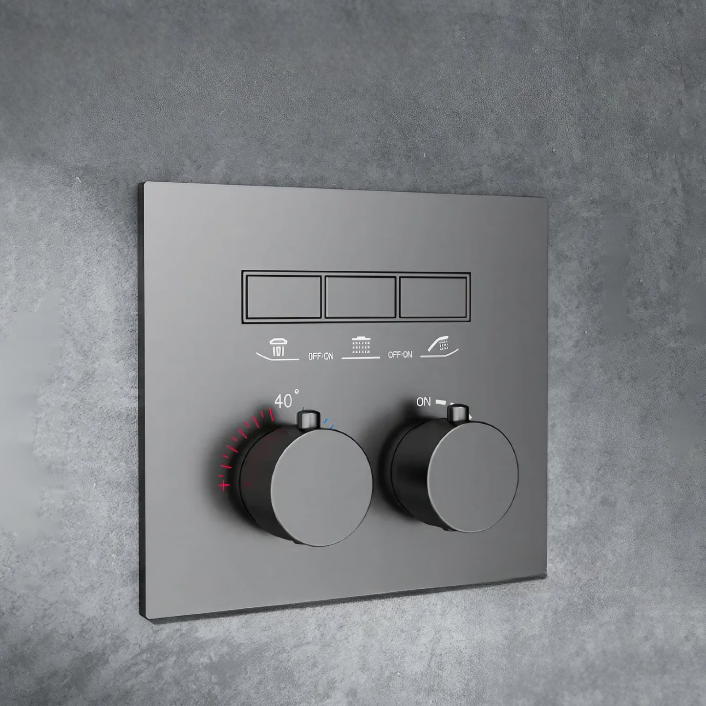 Thermostatisch Inbouw Regendoucheset - Portofino - Gun Grey - Met Watervalfunctie