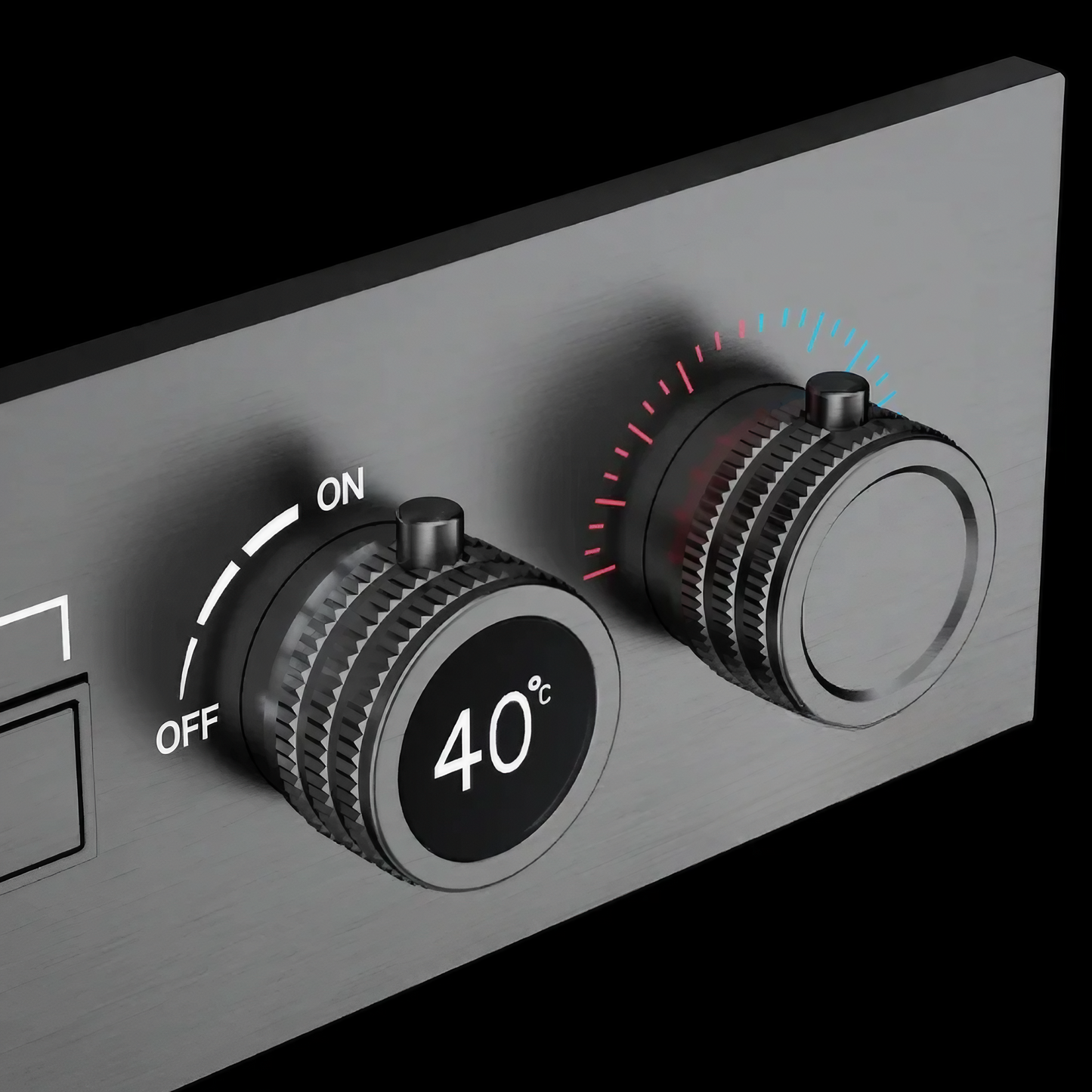 Thermostatisch Inbouw Regendoucheset - Napoli - Gun Grey - Digitaal Display - Met Storage Table