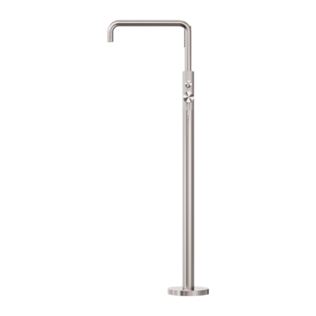 Vrijstaande badmengkraan Valencia - Staafhanddouche - Brushed nickel