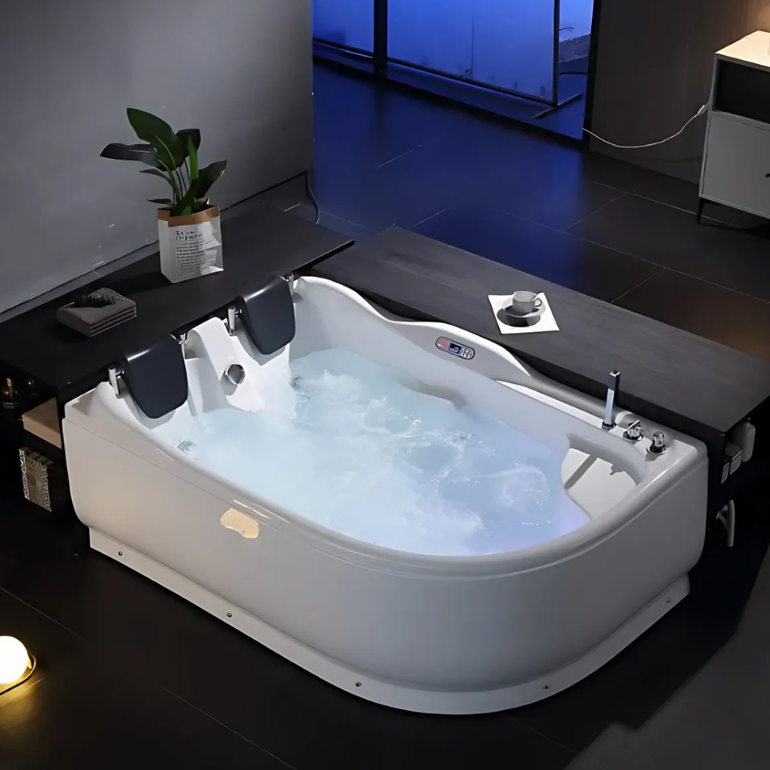 Hoekbad Massagebad – Dacey – Glans Wit – 180x120x70 cm