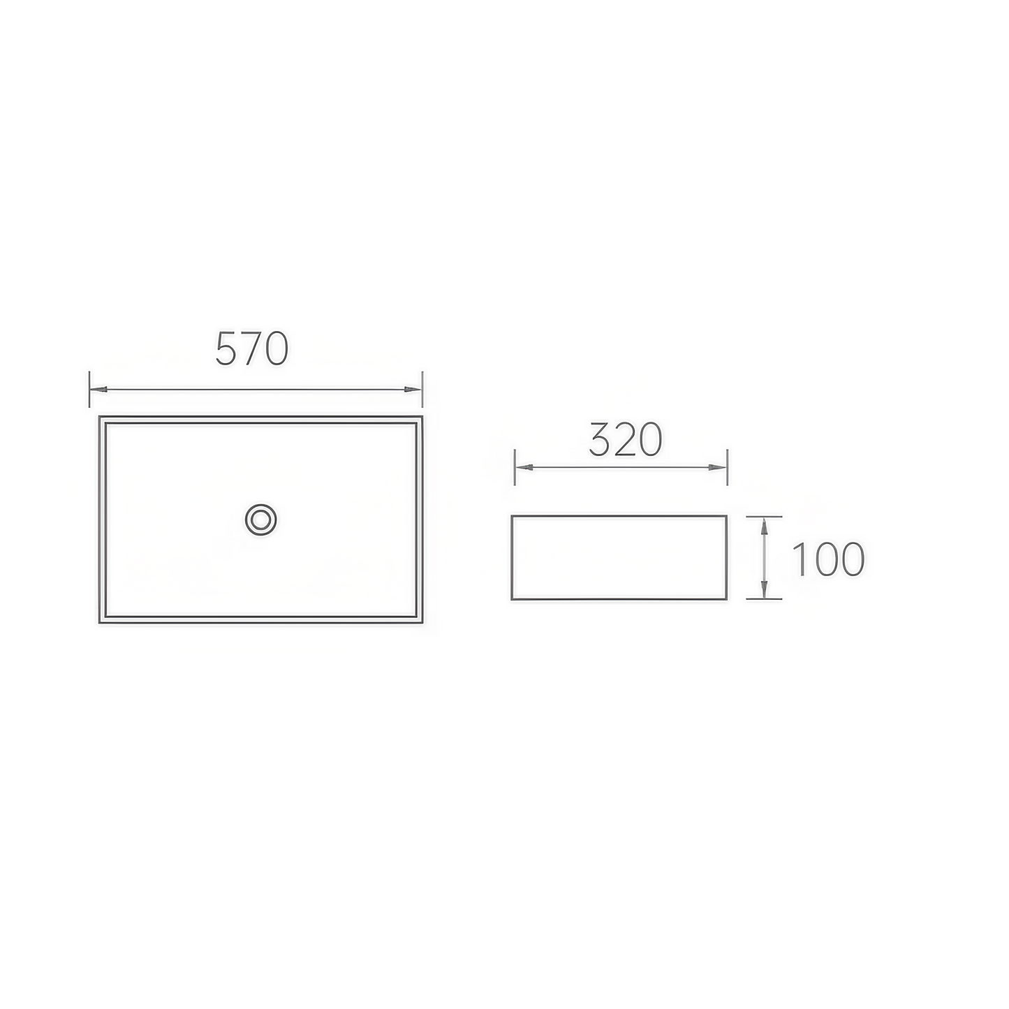 Opzet Waskom - Dante - Goud - RVS - 570x320x100mm