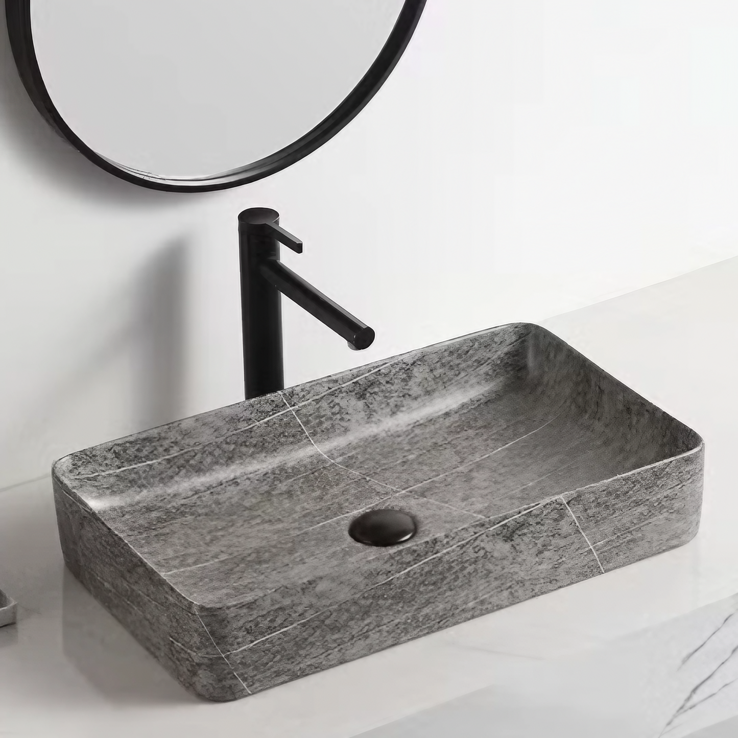 Opzet Waskom - Porselein - Isabella - Grijs - 610x350x110mm