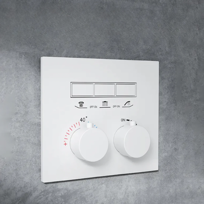 Thermostatisch Inbouw Regendoucheset - Marbella - Mat Wit - Waterval