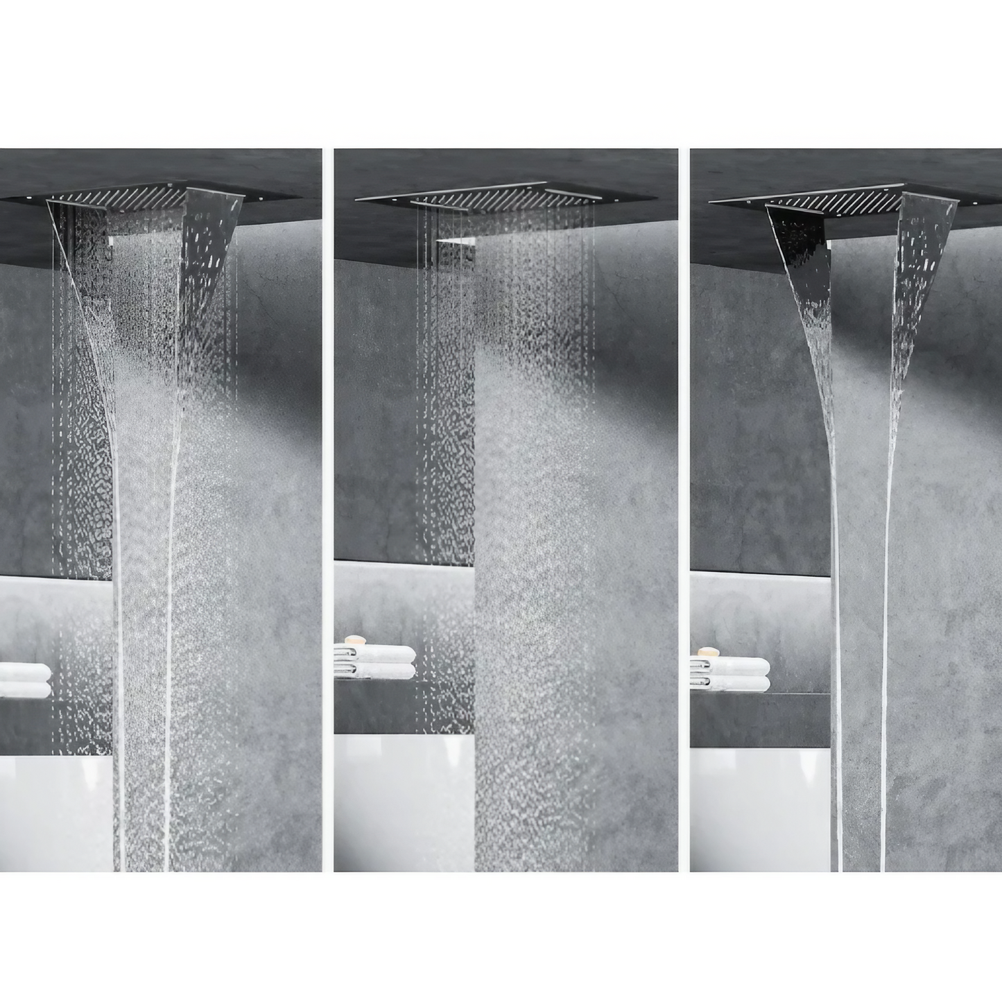 Thermostatisch Inbouw Regendoucheset - Portofino - Gun Grey - Met Watervalfunctie