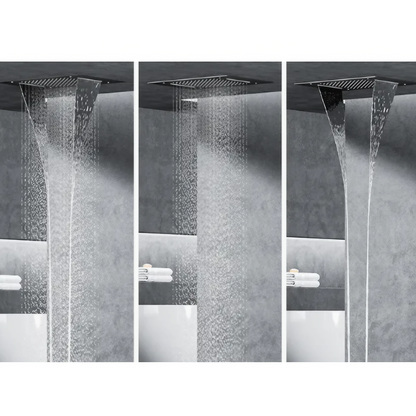 Thermostatisch Inbouw Regendoucheset - Portofino - Gun Grey - Met Watervalfunctie