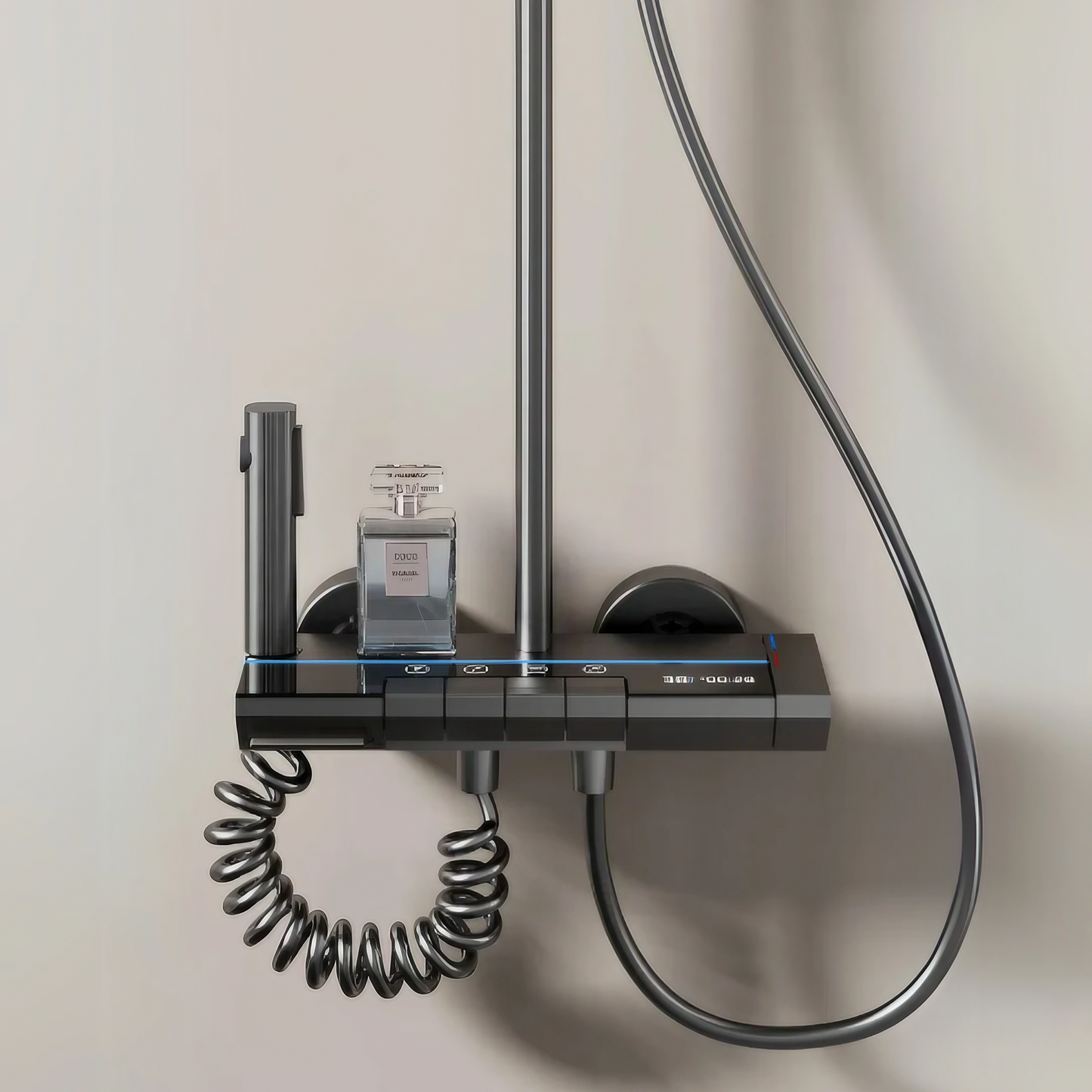 Opbouw Regendoucheset - Marbella - Gun Grey - Digitaal Display