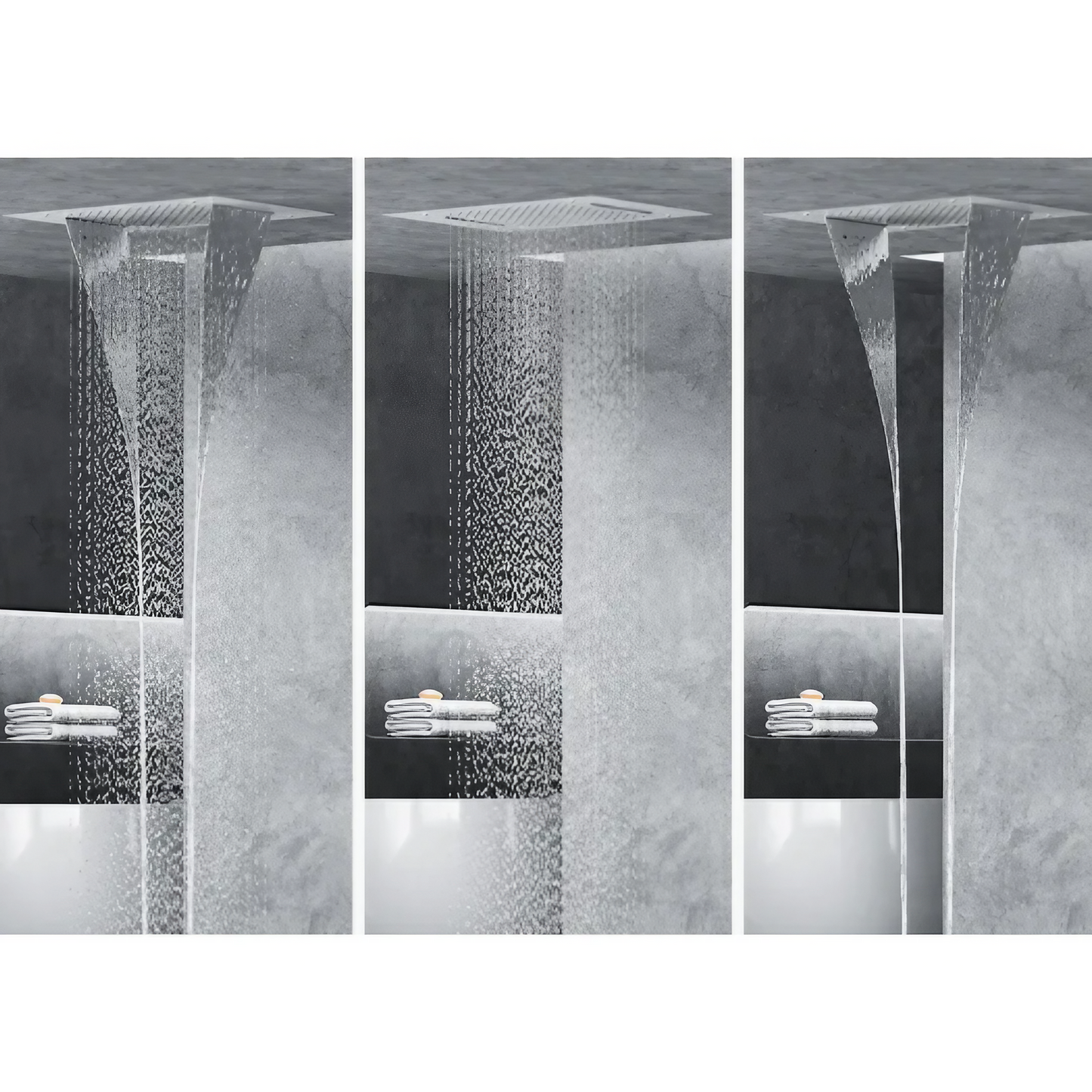 Thermostatisch Inbouw Regendoucheset - Giulia - Mat Wit - Met Digitaal Display