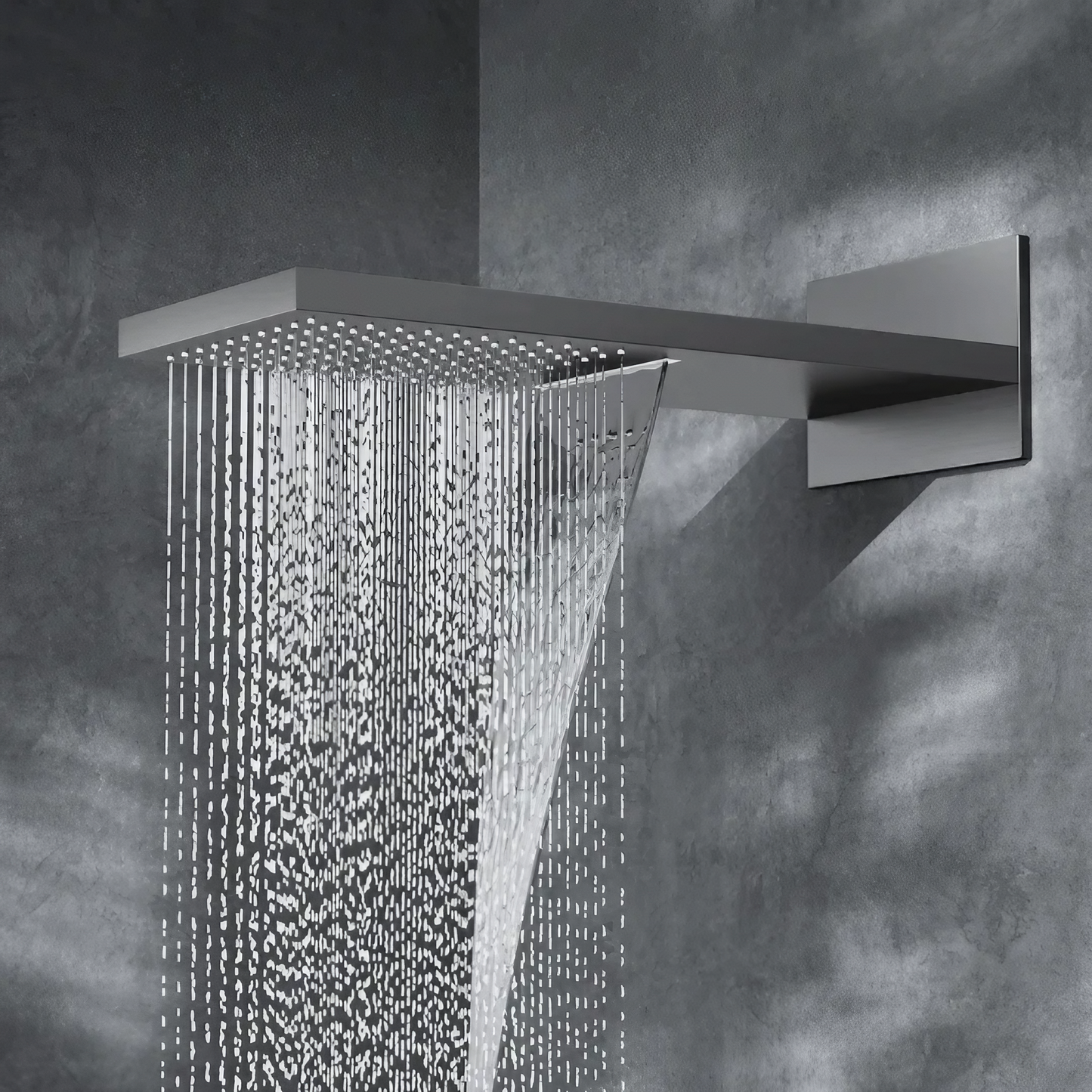 Thermostatisch Inbouw Regendoucheset - Isabella - Gun Grey - Met Digitaal Display - Waterval