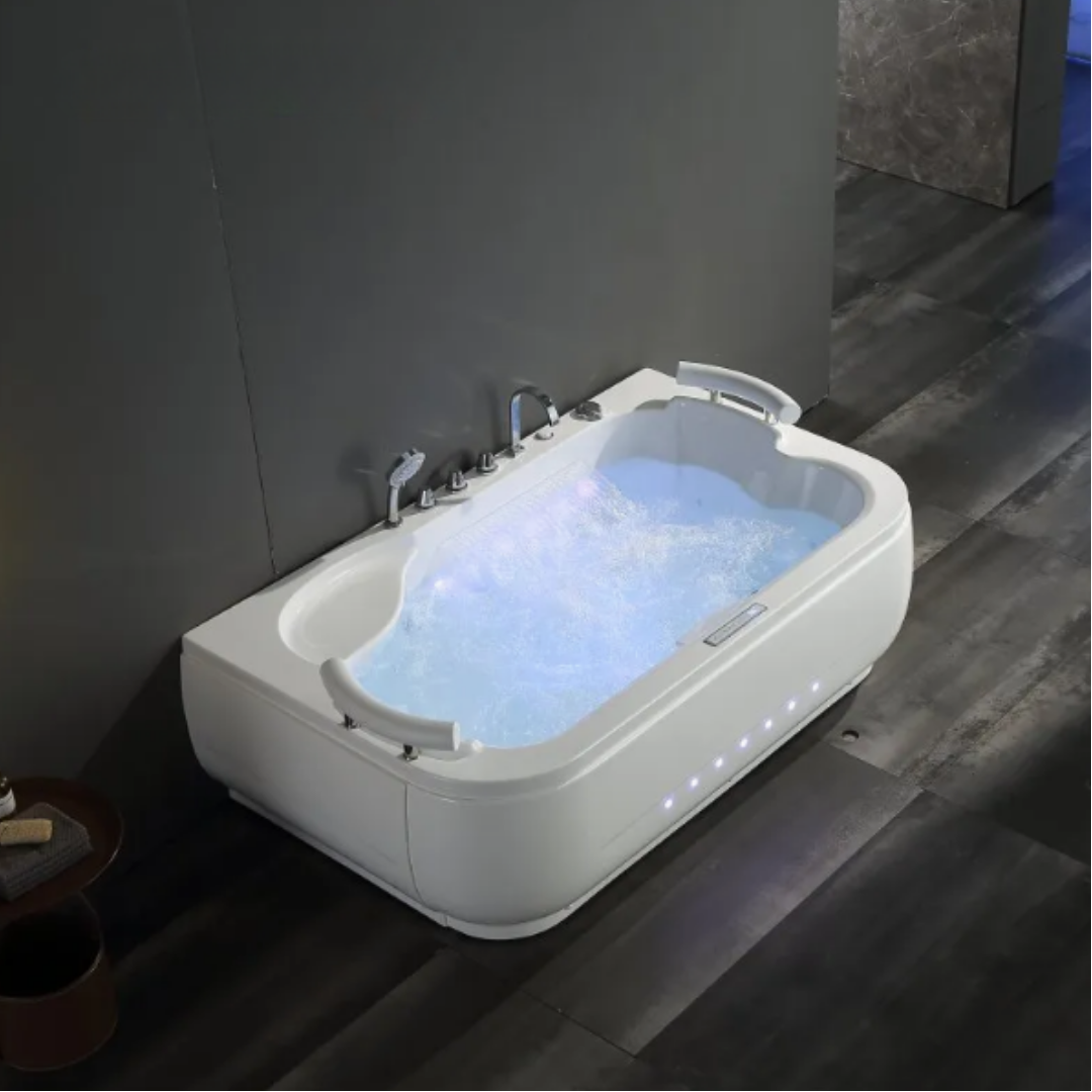Opbouw Massagebad – Verona – Glans Wit – 180x113x68 cm