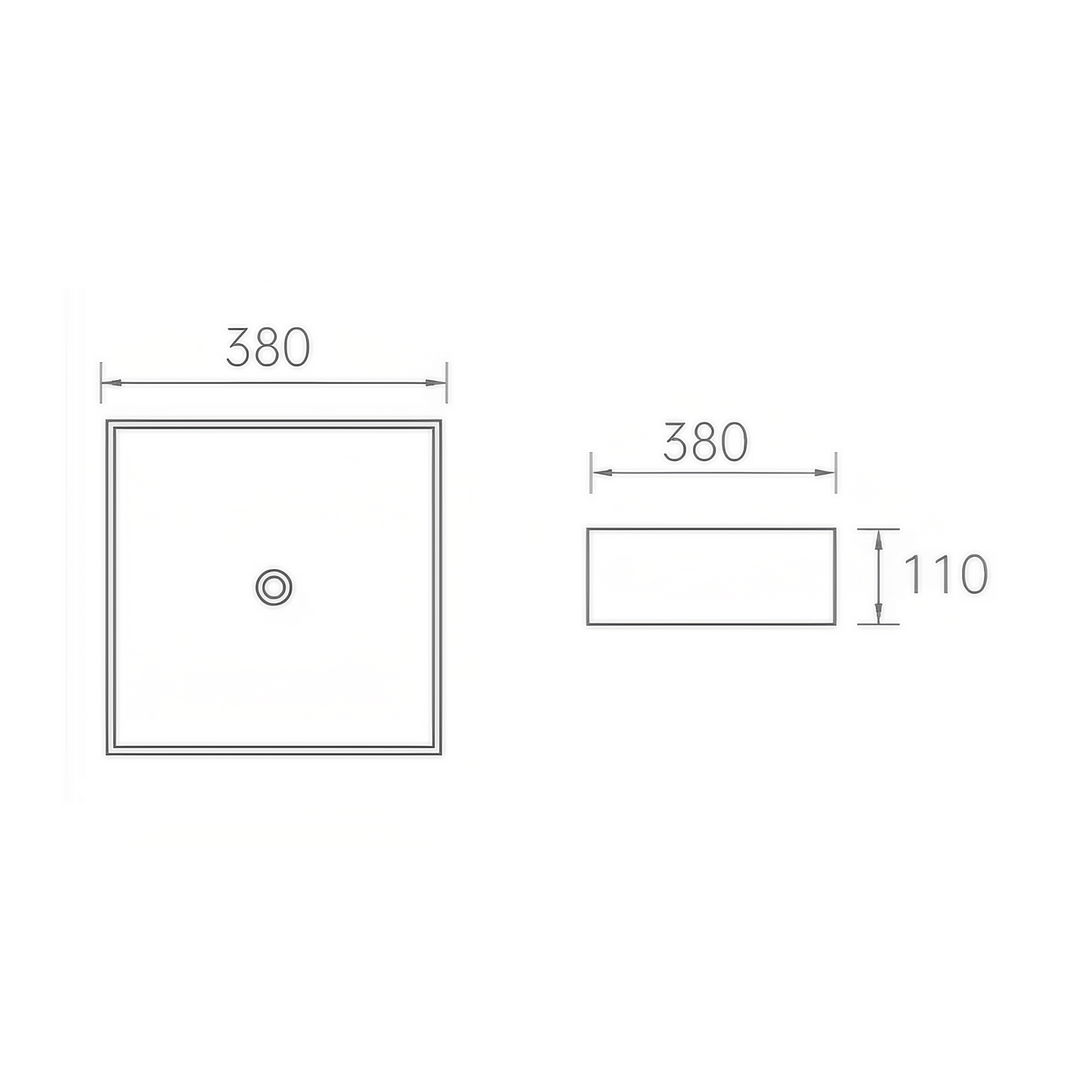 Opzet Waskom - Dante - Goud - RVS - 380x380x110mm (Vierkant)