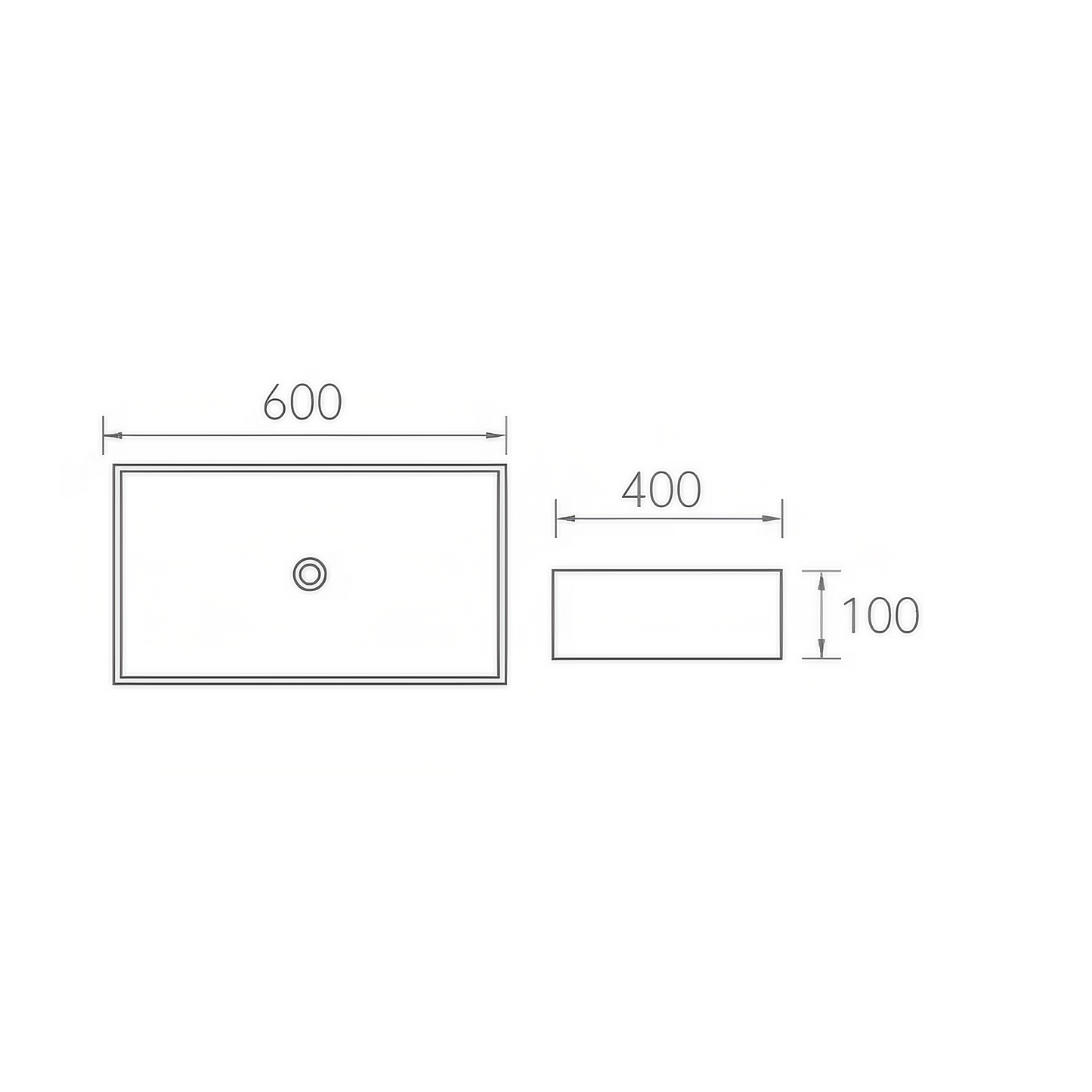 Opzet Waskom - Dante - Goud - RVS - 600x400x100mm