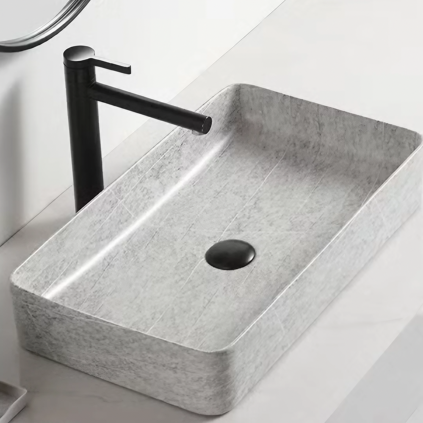 Opzet Waskom - Porselein - Isabella - Lichtgrijs - 610x350x110mm