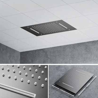 Thermostatisch Inbouw Regendoucheset - Portofino - Gun Grey - Met Watervalfunctie