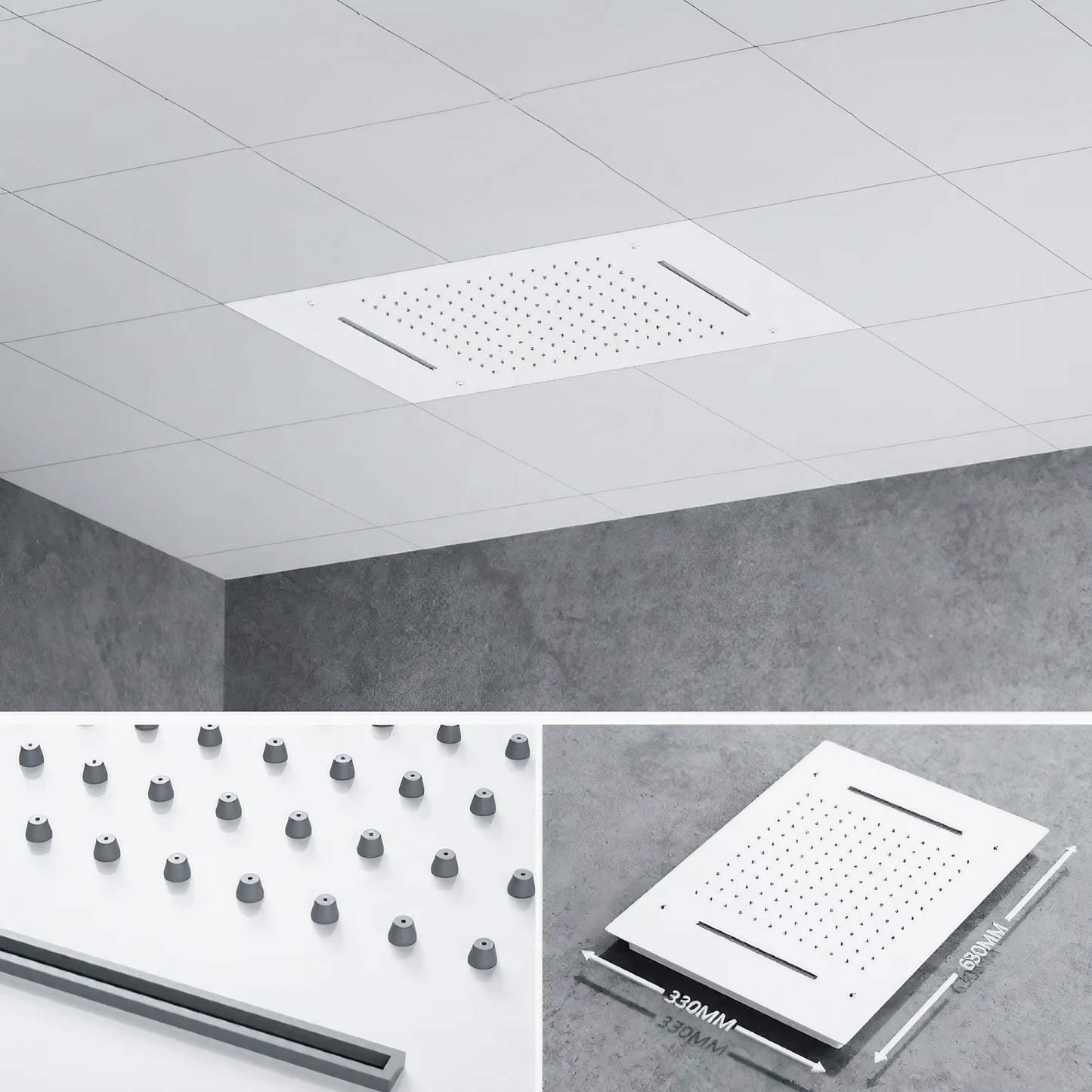 Thermostatisch Inbouw Regendoucheset - Giulia - Mat Wit - Met Digitaal Display