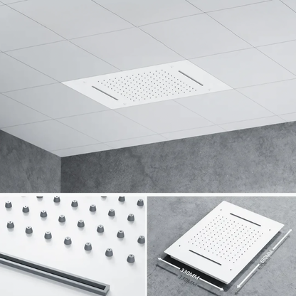 Thermostatisch Inbouw Regendoucheset - Giulia - Mat Wit - Met Digitaal Display