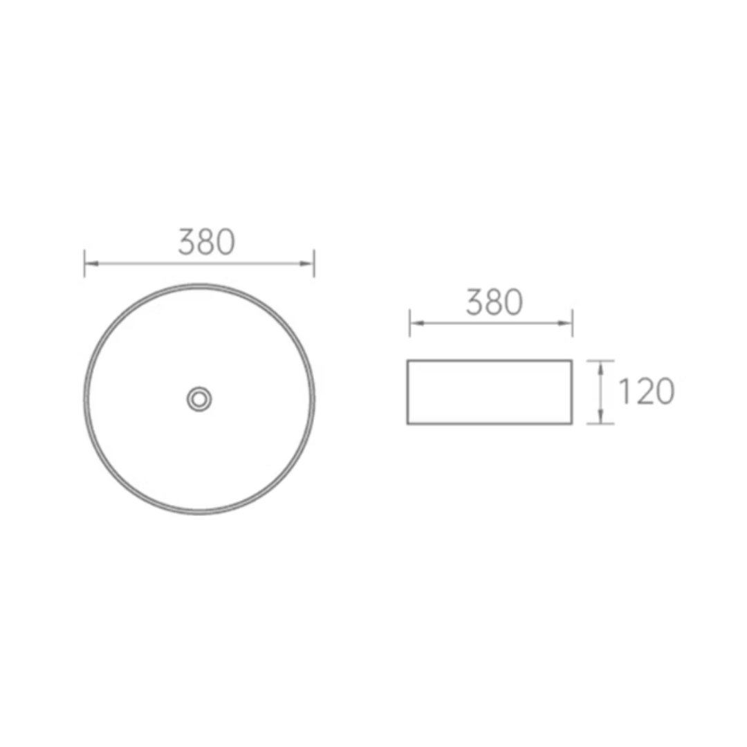 Opzet Waskom - Dante - Mat Zwart - RVS - 380x380x120mm