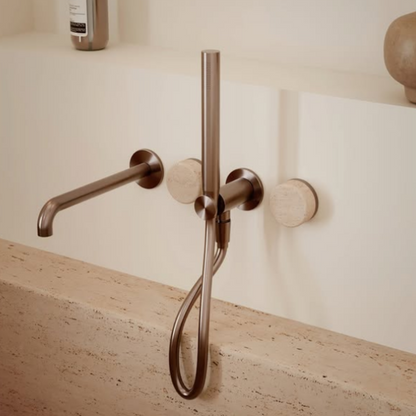 Inbouw mengkraan – Sorrento – Rome Travertine – Brushed bronze