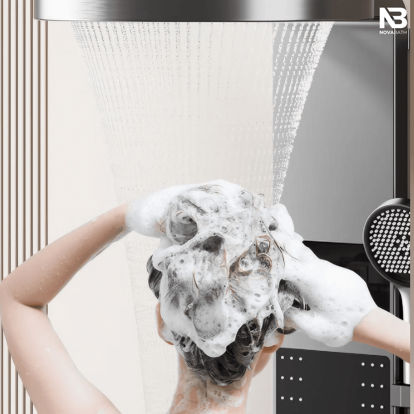 Douchepaneel - Portofino - Gun Grey - Digitaal Display - Bewegingssensor