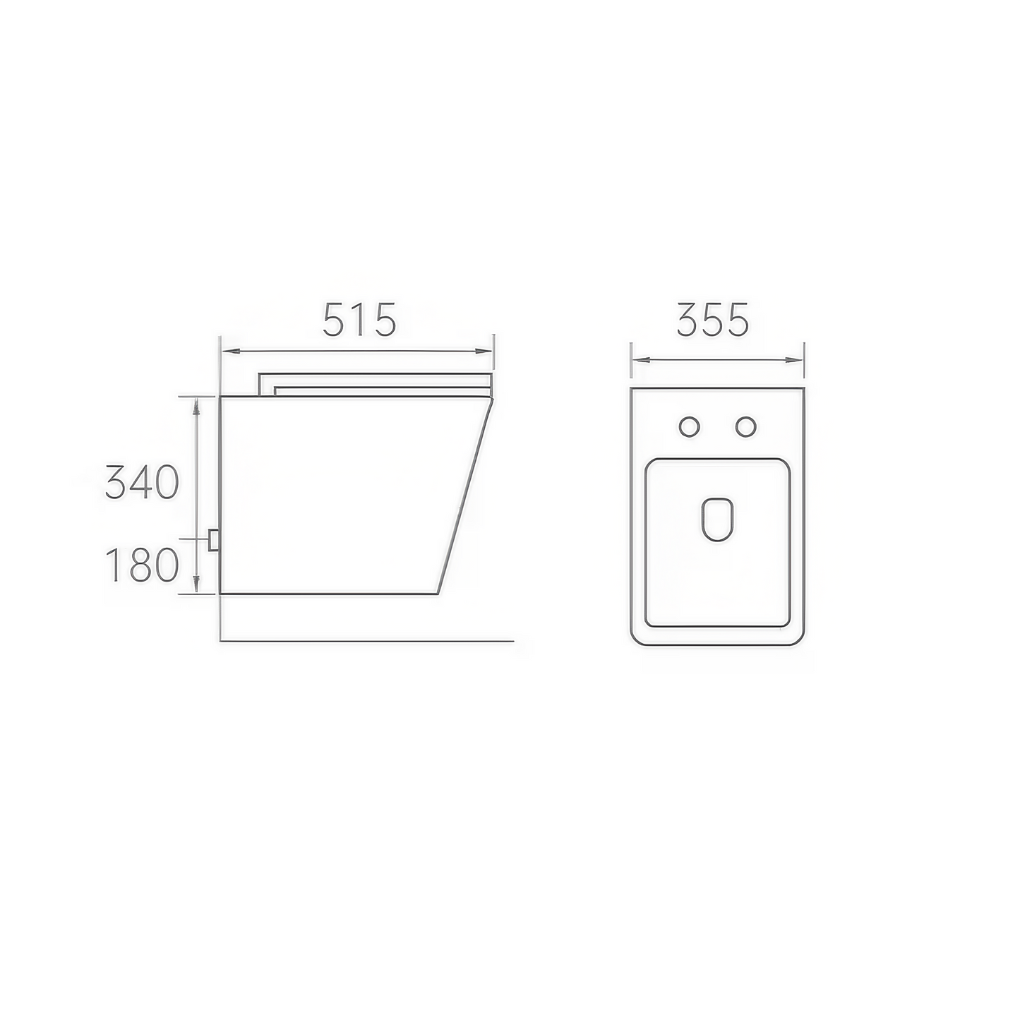 Opbouw Hangend Toilet - Barcelona - Glans Wit - 515x355x340mm