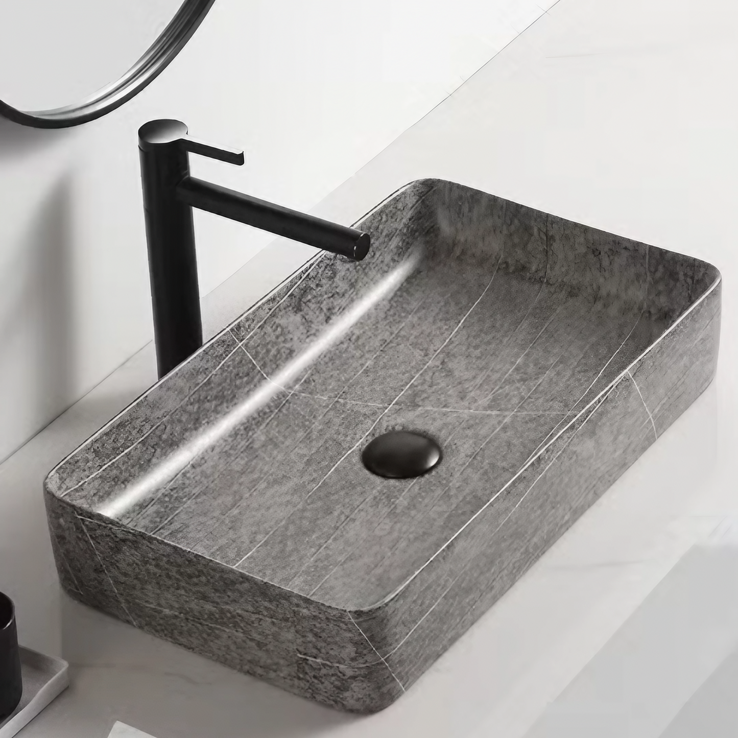 Opzet Waskom - Porselein - Isabella - Grijs - 610x350x110mm