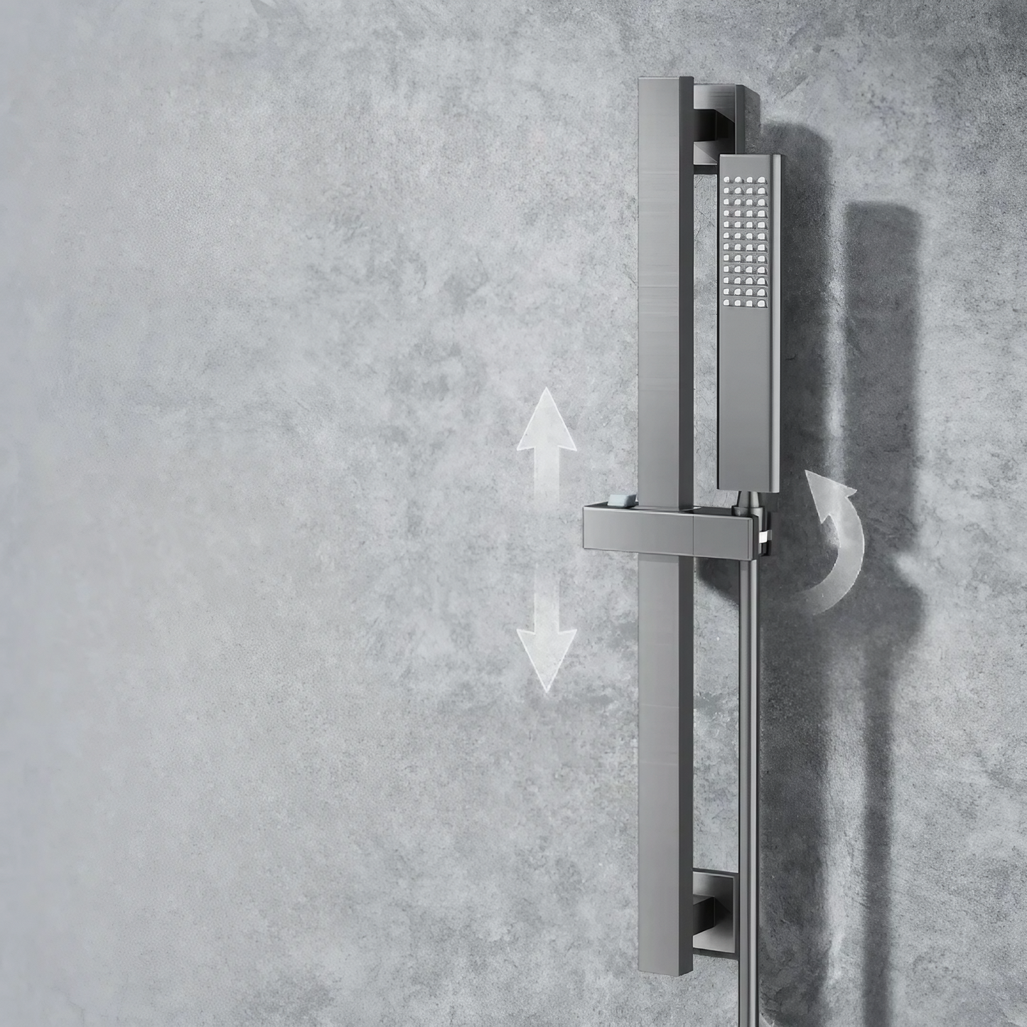 Thermostatisch Inbouw Regendoucheset - Portofino - Gun Grey - Met Watervalfunctie