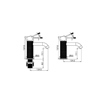 Opbouw wastafelkraan Valencia - 1-Gats - Graphite
