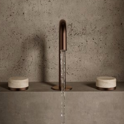 Inbouw mengkraan – Sorrento – Rome Travertine – Brushed bronze