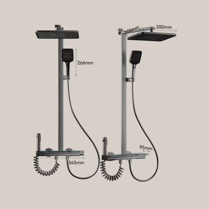 Opbouw Regendoucheset - Florence - Gun Grey - Digitaal Display