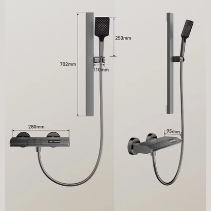 Opbouw Doucheset - Giovanna - Gun Grey - Digitaal Display