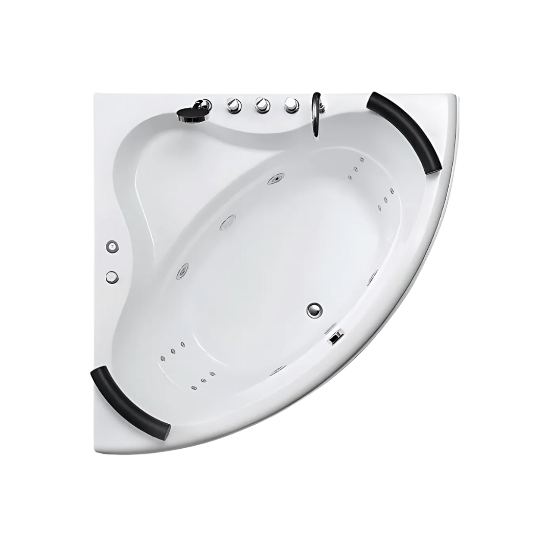 Hoekbad Massagebad – Napoli – Glans Wit – 141x141x77 cm