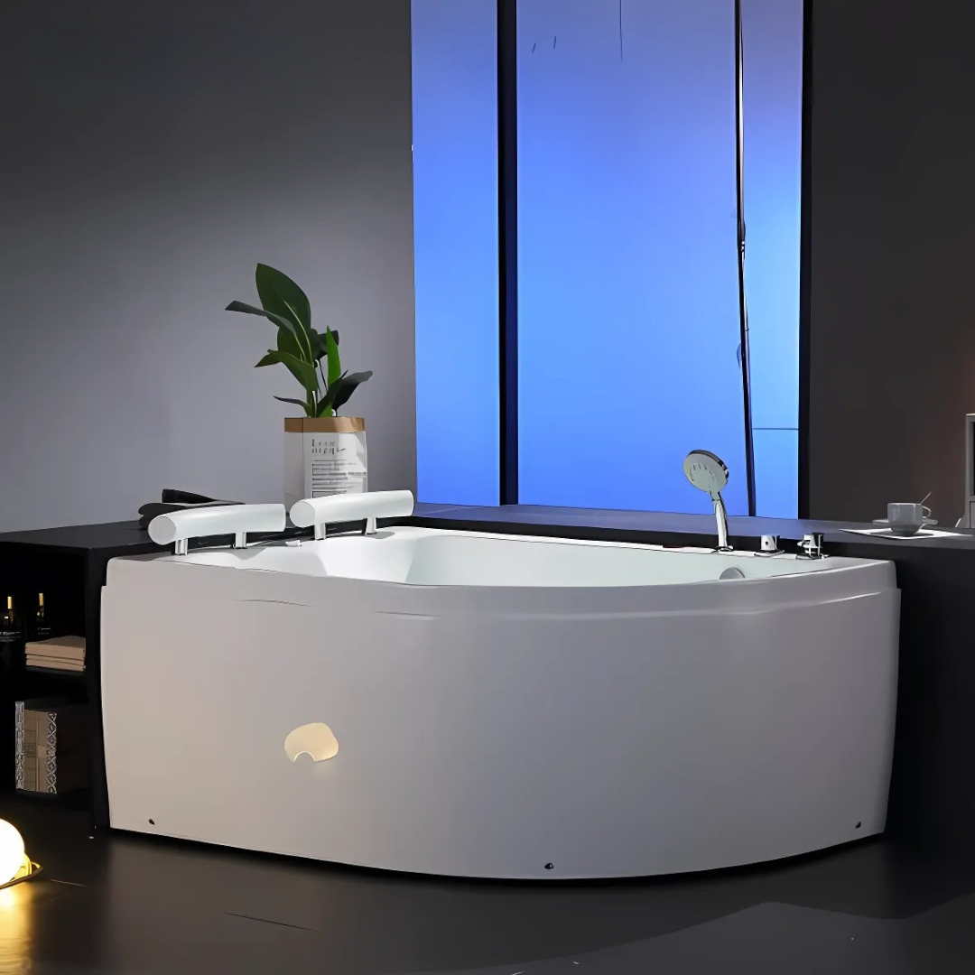 Hoekbad Massagebad – Florence – Glans Wit – 170x120x64 cm
