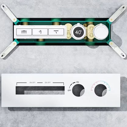 Thermostatisch Inbouw Regendoucheset - Giulia - Mat Wit - Met Digitaal Display