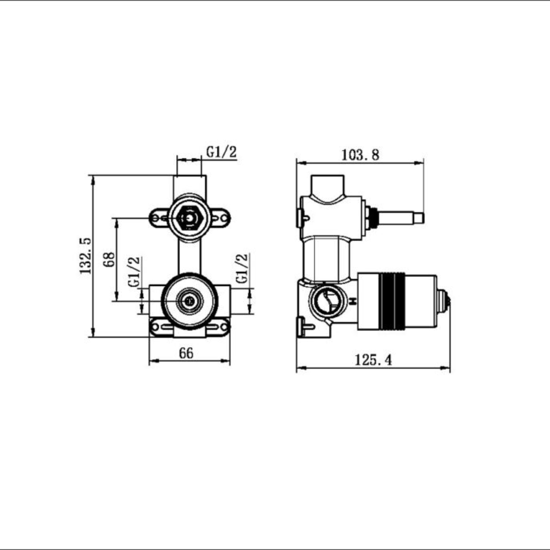 Inbouw mengkraan met diverter – Portofino – Gun metal grey