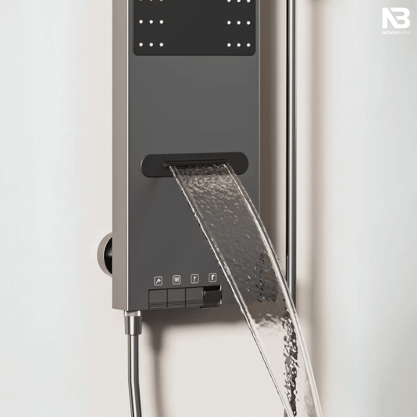 Douchepaneel - Portofino - Gun Grey - Digitaal Display - Bewegingssensor