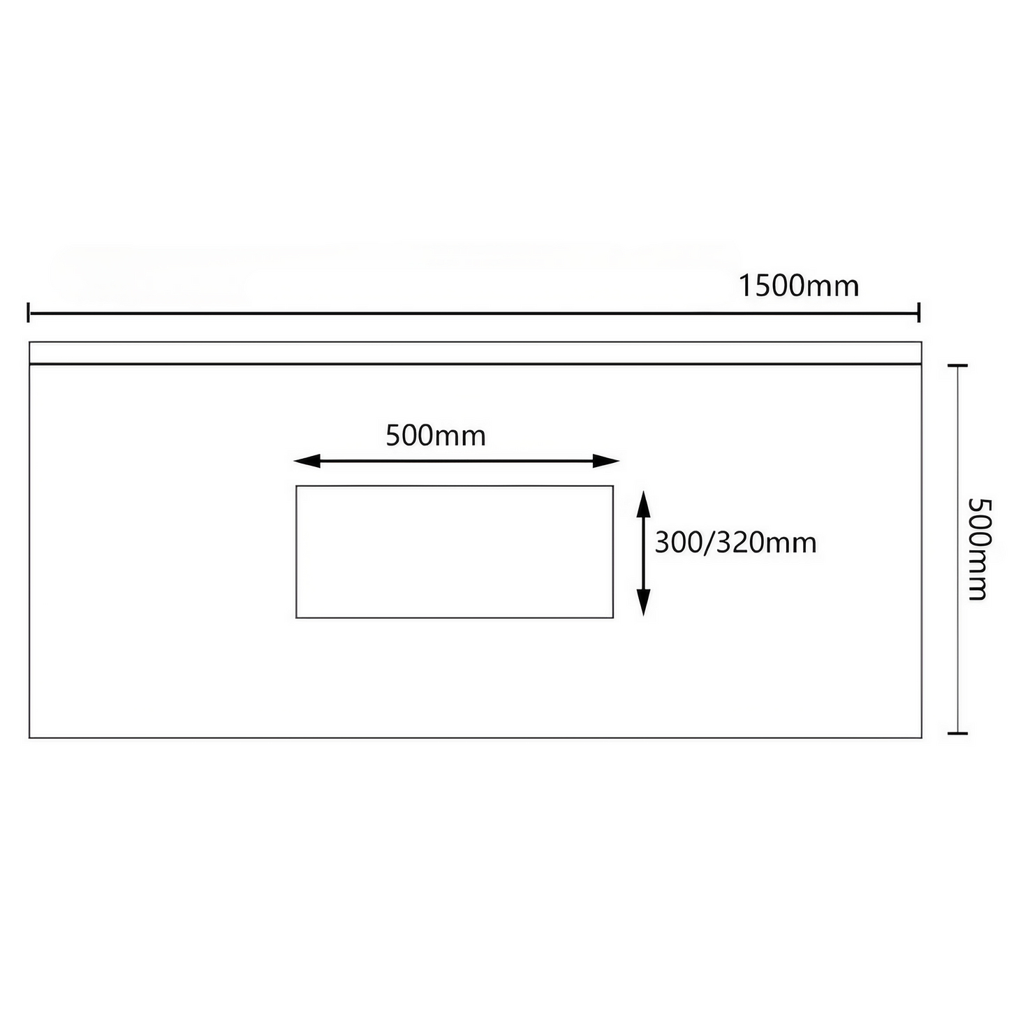 Opbouw Wastafelset - Verona - Marmer Grijs -  1500x500mm