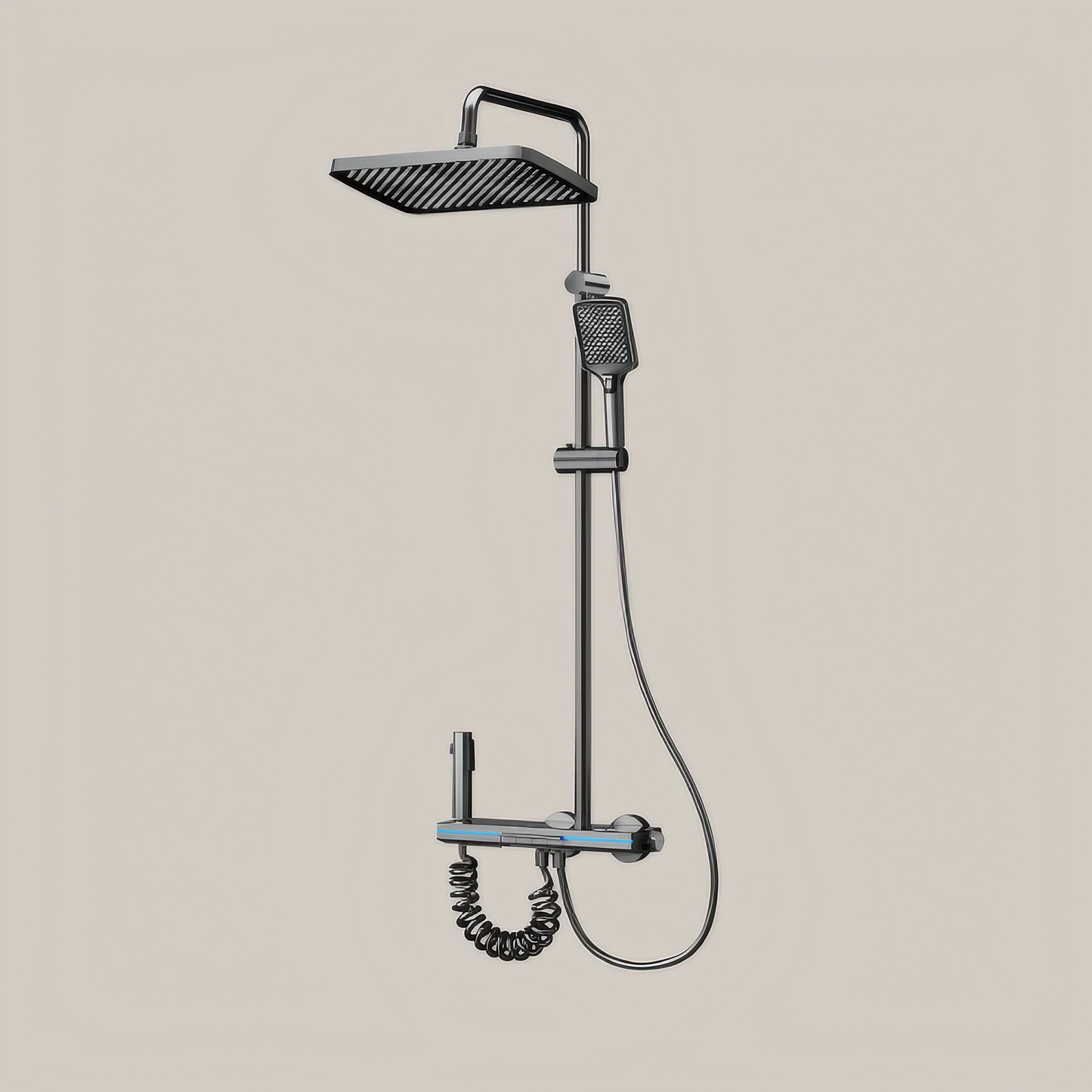 Opbouw Regendoucheset - Verona - Gun Grey - Digitaal Display