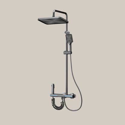 Opbouw Regendoucheset - Verona - Gun Grey - Digitaal Display